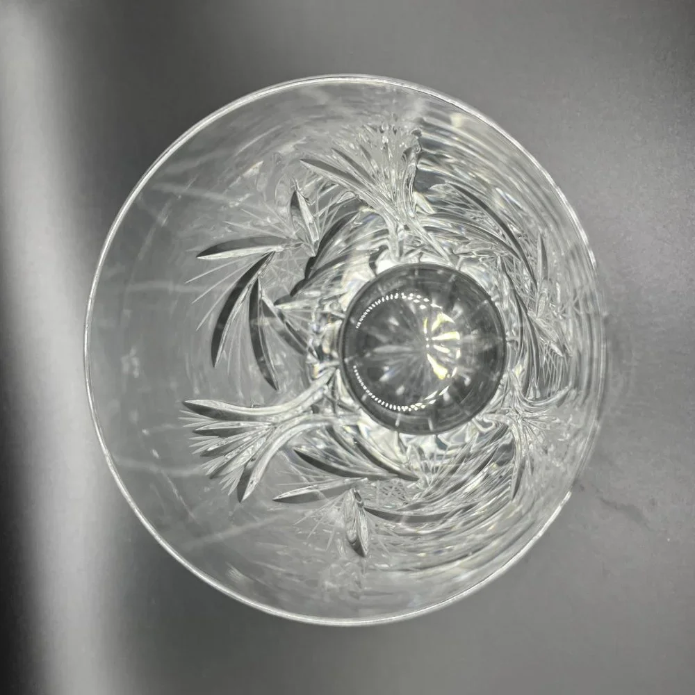 Violetta Cut Etched‎ Crystal Star Pinwheel Whirling Tumbler Cocktail Glass